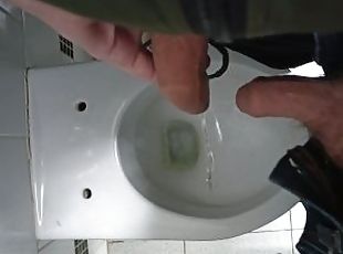 Extreme , public toilet , pissed on a femboy dick! Drink urine from...