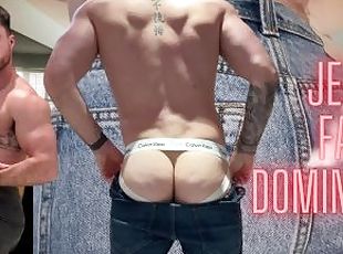 poilue, amateur, gay, fétiche, solo, jeans, domination