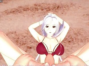 Akashiya Moka Gives You a Footjob At The Beach! Rosario + Vampire F...