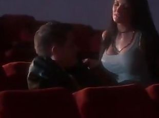Brunette Goes to The Cinema For A Gangbang