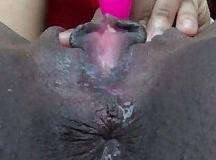 clito, extrême, orgasme, chatte-pussy, ébène, black, ejaculation, assez, humide