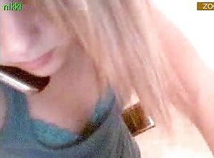 ados, maison, blonde, webcam, solo