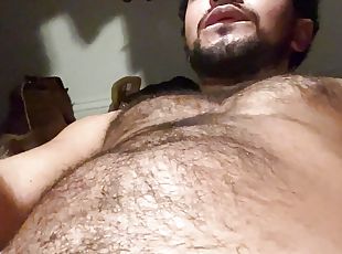 Mishaun masturbating that big hairy dick in stepdads closet, orgasm...