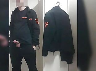 Security Guard , cum at work locker room 
