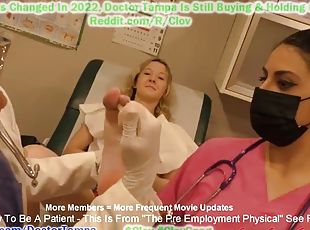 Stacy Shepard humiliated during her pre-employment physical as Dr. Jasmine Rose and Nurse Raven Rogue look at a naked body