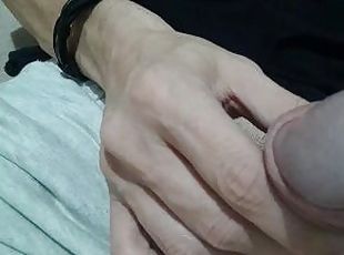 HUGE CUMSHOT with NO HANDS only massaging the balls and cumming on ...