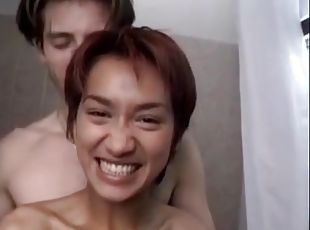 Sexy Asian girlfriend fucked in bathroom