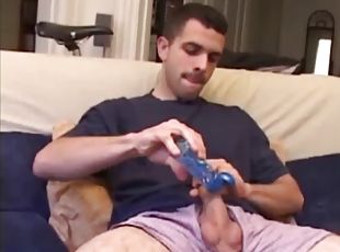 As the porn is already playing, young Jesse pulls out his cock and ...