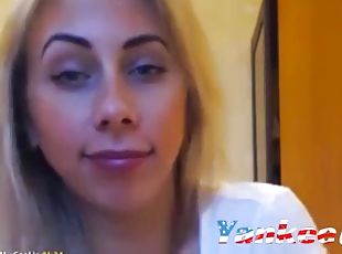 masturbação, cona-pussy, amador, babes, brinquedo, dedos, loira, webcam, dildo, sozinho