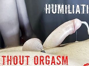 Whining cuck with tied balls is desperate to touch vibrator with hi...