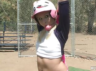 Cock riding adventure for the sexy baseball-loving blonde