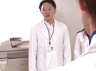 Asian nurse treated to a pussy drilling and a facial in the hospital