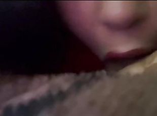Sexy Latina Step Sister Gives Me Sloppy Head ,While Wearing Red Lip...