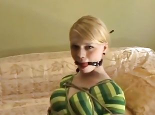 amatör, bdsm, blond, gagging, bondage