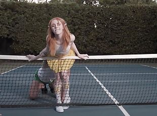 Tennis Couch Tries More Hand On Approach With Petite Red Teen - Mad...