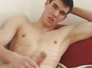 Manly young stud masturbating and loving it