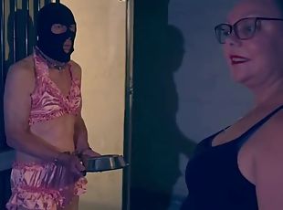 Dominatrix Mistress April - Three slaves with a whip - Part 4