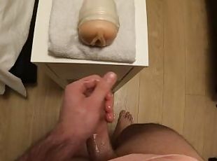 onani, fisse-pussy, amatør, udløsning, kæmpestor-pik, legetøj, spiller, creampie, synsvinkel, sperm