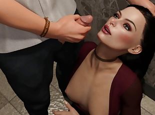 Exciting games: Wife sucks her husband off and leaves with her face...