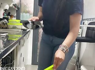 Pissing and farting a lot in the kitchen