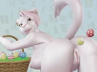 ????????Yiff getting her ass stretched with easter beads????????