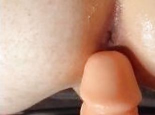 Wife Fucks Husband with a Long Thick Monster Cock After Some warm up Fisting!