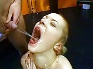 pisser, fellation, ejaculation, blonde, bukkake