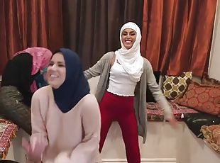 Hijab party turns into reverse gangbang with bbc