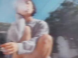 asiatisk, amatør, petite, fetisj, alene, røyking