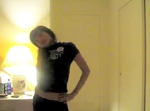 Homemade video of an asian girl filming her striptease