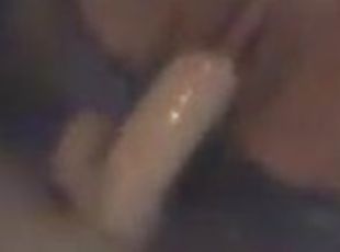 Homemade amateur video of sex-hungry slut fucking dildo