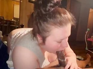 blowjob, deepthroat, svelging, ludder, cum, hvit, røff