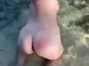 BRITISH HORNY BLONDE ENJOYS PADDLE SPANKS AND DIRTY TALK IN PUBLIC IN JAMAICAN SEA