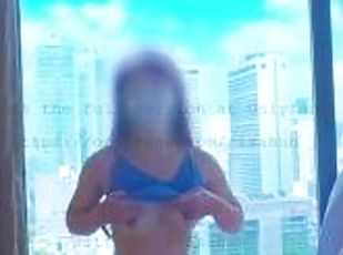 risahub 4K [Thai] - Dildo fucking on glass, view of tall buildings ...