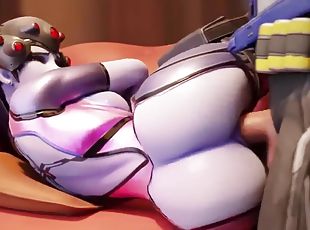 Widowmaker from Overwatch and other game heroes enjoy deep pussy dr...
