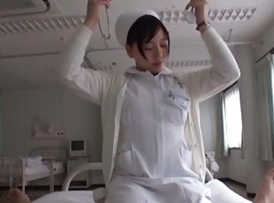 krankenschwester, strumpfhosen, blasen, schwer, japanier, paar, gesichtspunkt, cfnm, unterwäsche, bekleidet-sex