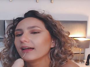 Curly Woman Passionately Fuck Her Dildo