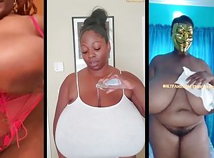 tetas-grandes, negra-ebony, recopilación, negra, regordeta