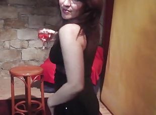 Shy czech chick in sexy dress lapdances