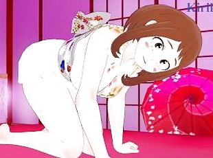 Ochako Uraraka and Izuku Midoriya have intense sex in the bedroom. ...