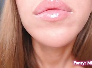 ASMR wet mouth sounds, amazing play with chewing gum, licking and d...