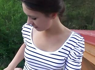 masturbation, en-plein-air, babes, horny, kinky, solo, fumer, rasé, brunette