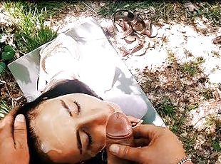 Backstage with Black Lynn - POV Free Use Outdoor Massive Facial (Fr...