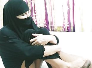 Muslim Slut Wife In Hijab Trying To Wake Cock Using Hands And Foot