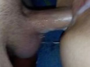 Watch how the cum squirts out of her fat pussy as I dip my dick in ...