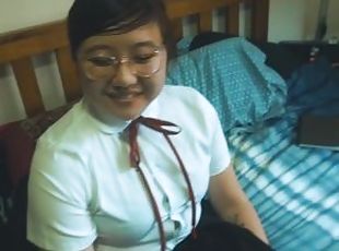 Chubby Asian Stepsister Needs Help With Her Homework, So You Fuck H...