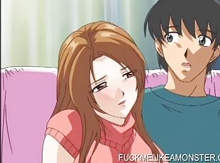 Anime teen babe fucking cock in group orgy