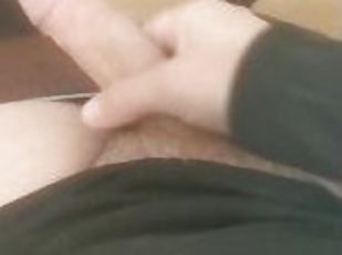 Stroking white cock