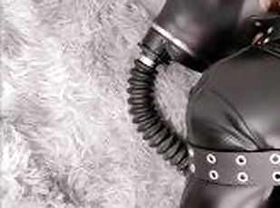 NANA Lesbian femdom leather bondage and gas mask