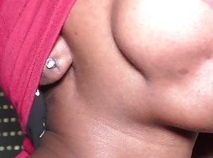 amatør, blowjob, cumshot, ebony, stor-pikk, interracial, creampie, svart, svelging, cum